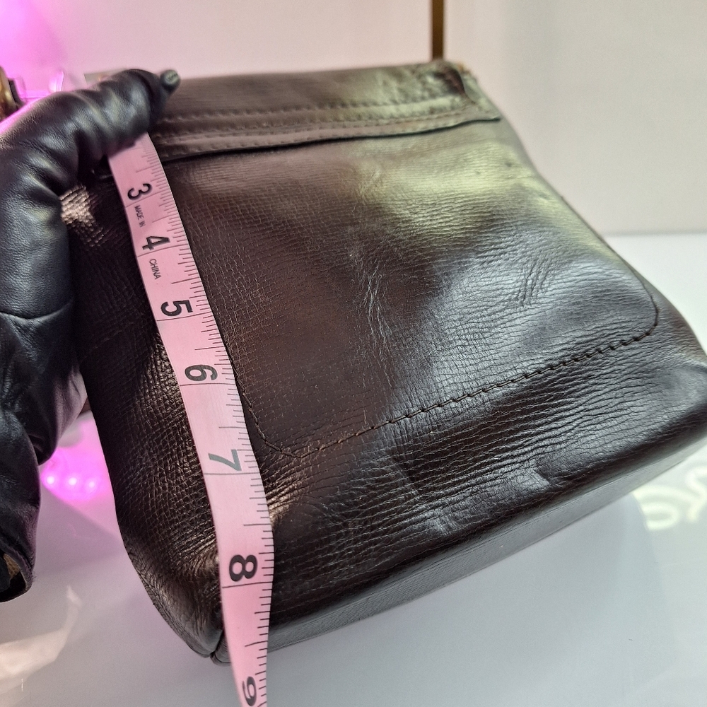 Brown Messenger Bag with Adjustable Strap and Flap Closure - Picture 7 of 10